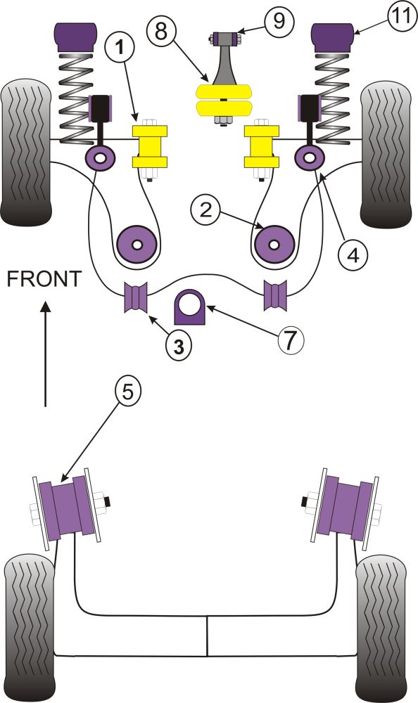 Front Engine Mount Dog Bone (Diesel)