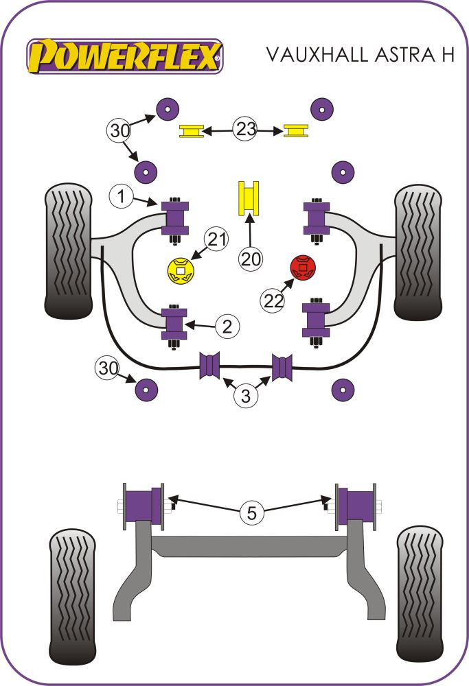 Front Anti Roll Bar Mounting Bush 24mm (2 Piece)