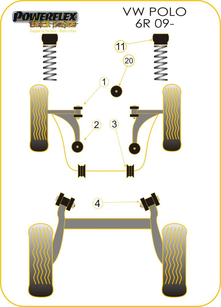 Front Wishbone Rear Bush, Caster Adjustable