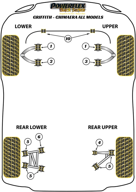 TVR Rear Upper/Lower Wishbone Bush