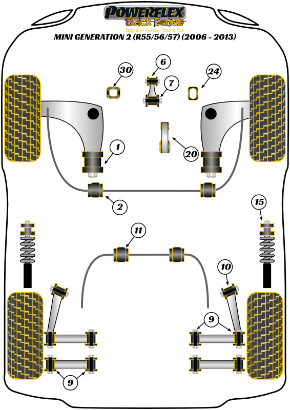 Mini Rear Trailing Arm Front Bush 60mm