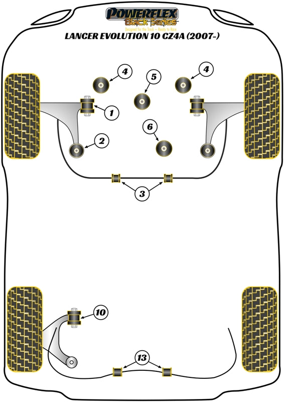 Mitsubishi Lancer Evolution X CZ4A (10/07 - 05/16) Rear Upper Arm Front Bush