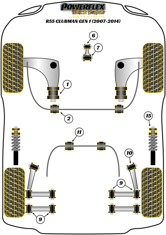Mini Front Wishbone Rear Bush, Caster Adjusted