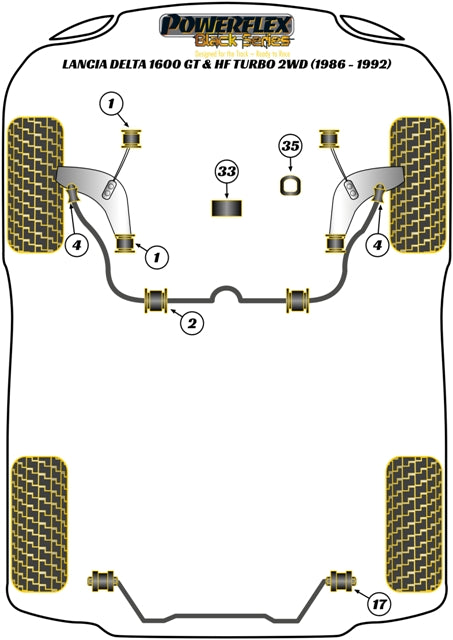 Lancia Delta 1600 GT & HF Turbo 2WD  Steering Rack Mounting Bush (Left)