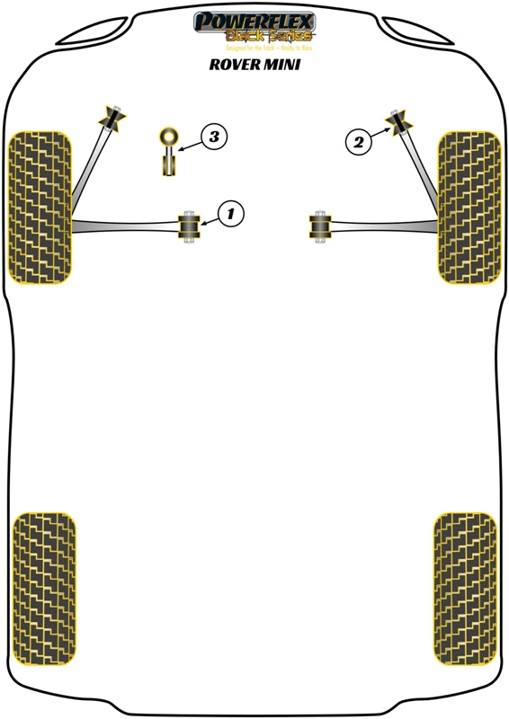 Rover Mini (1959 - 2000) Rear Sub Frame Mounting Kit (upto 1976)