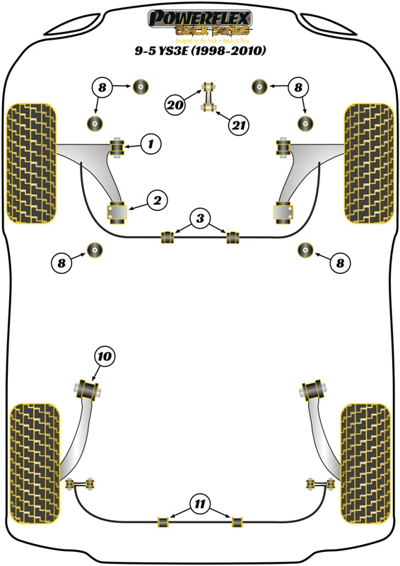 Saab 9-5 YS3E (1998-2010) Engine Torque Rod To Engine Bush, Manual Petrol