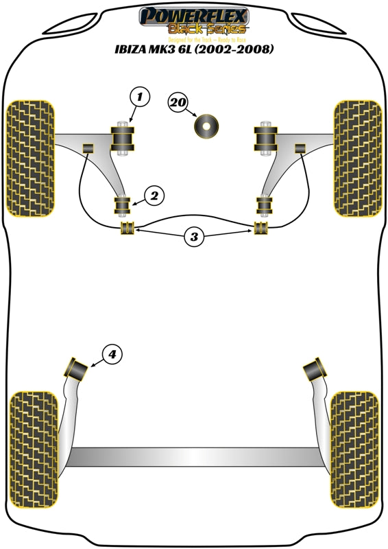 Front Wishbone Rear Bush Caster Offset