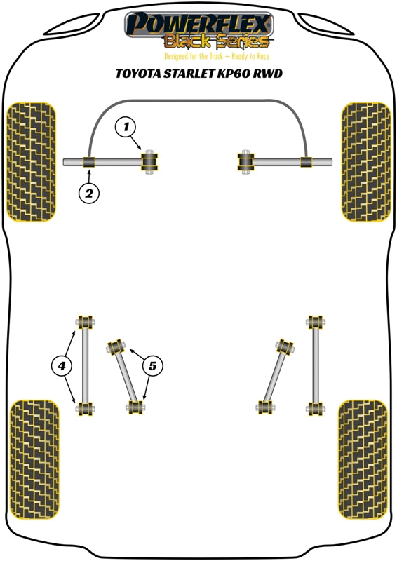 Starlet KP60 Series (1978 - 1984) Rear Lower Control Arm Bush suits Toyota