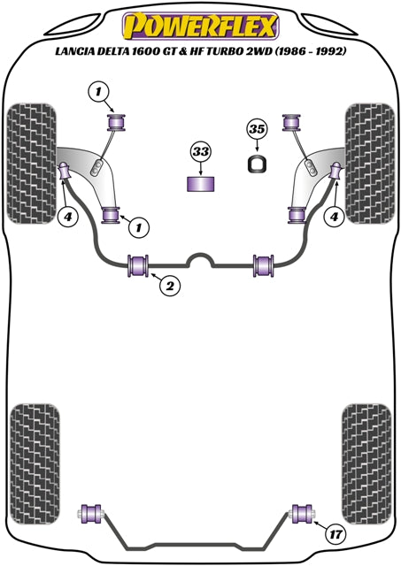 Lancia Delta 1600 GT & HF Turbo 2WD  Steering Rack Mounting Bush (Right)
