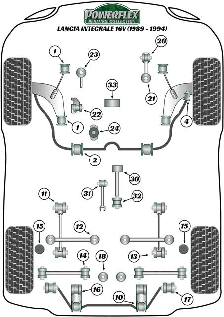 Lancia Delta HF Integrale inc Evo (1986 - 1995) Rear Subframe Bush