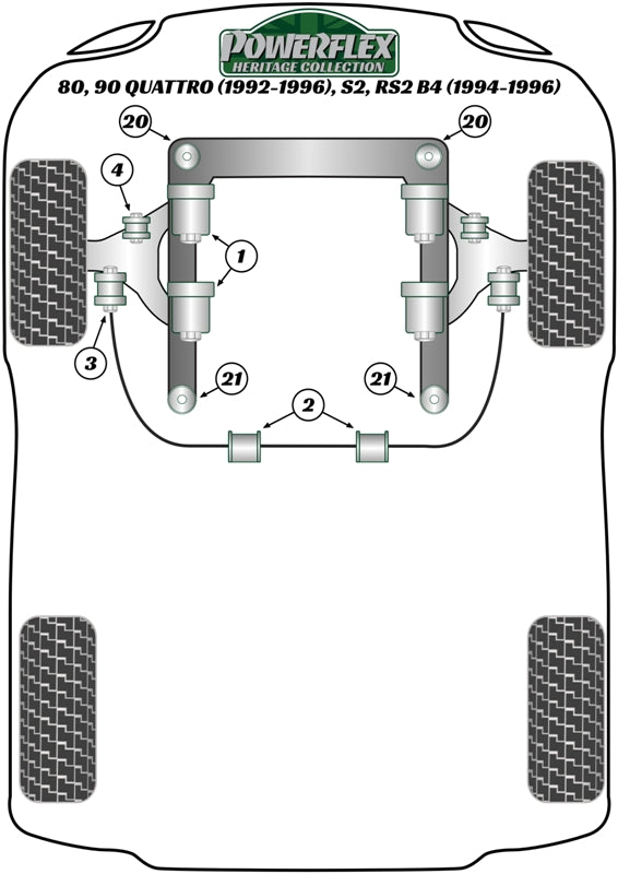 Audi 80 / 90 - inc S2/RS2 & Quattro (1976 - 2000) Front Subframe Rear Bush 10mm