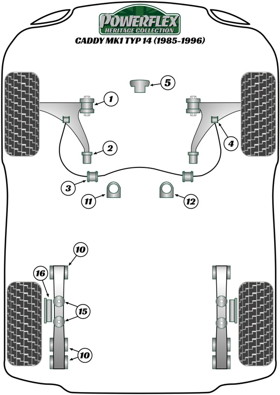 Volkswagen Front Anti Roll Bar Inner Bush 15mm