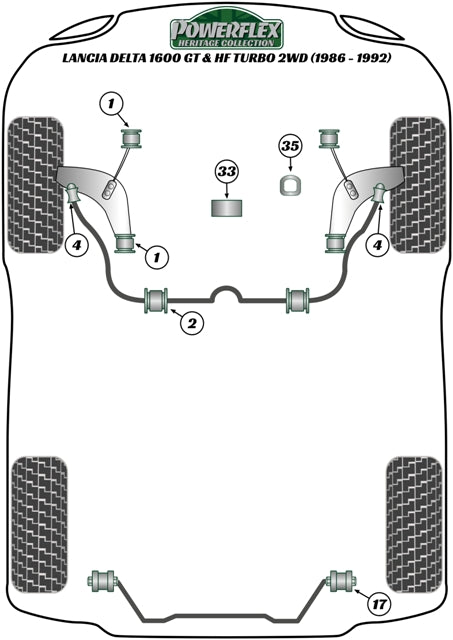 Lancia Delta 1600 GT & HF Turbo 2WD  Steering Rack Mounting Bush (Right)